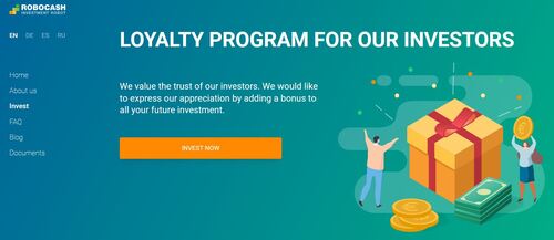 RoboCash is a fully-automated investment system with a multi-tiered loyalty program