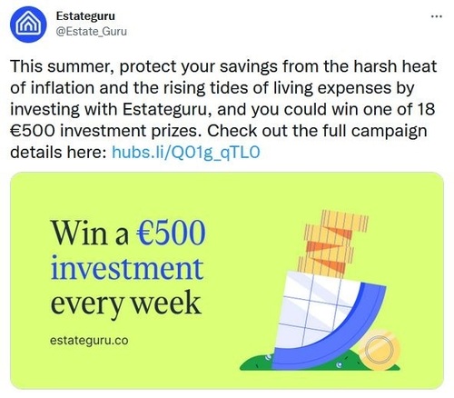 EstateGuru is offering a 500-euro prize to users who invest 500 euro on one project