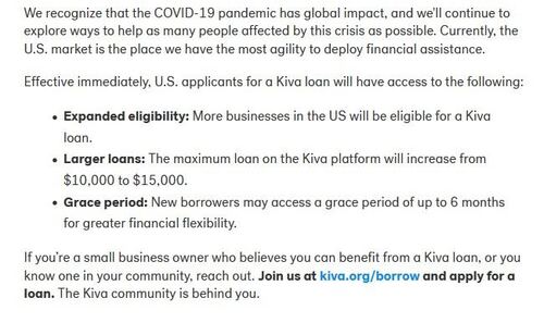 Kiva helps remedy COVID-19s economic turmoil