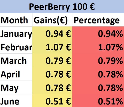 A Review Table of PeerBerry's July Gains
